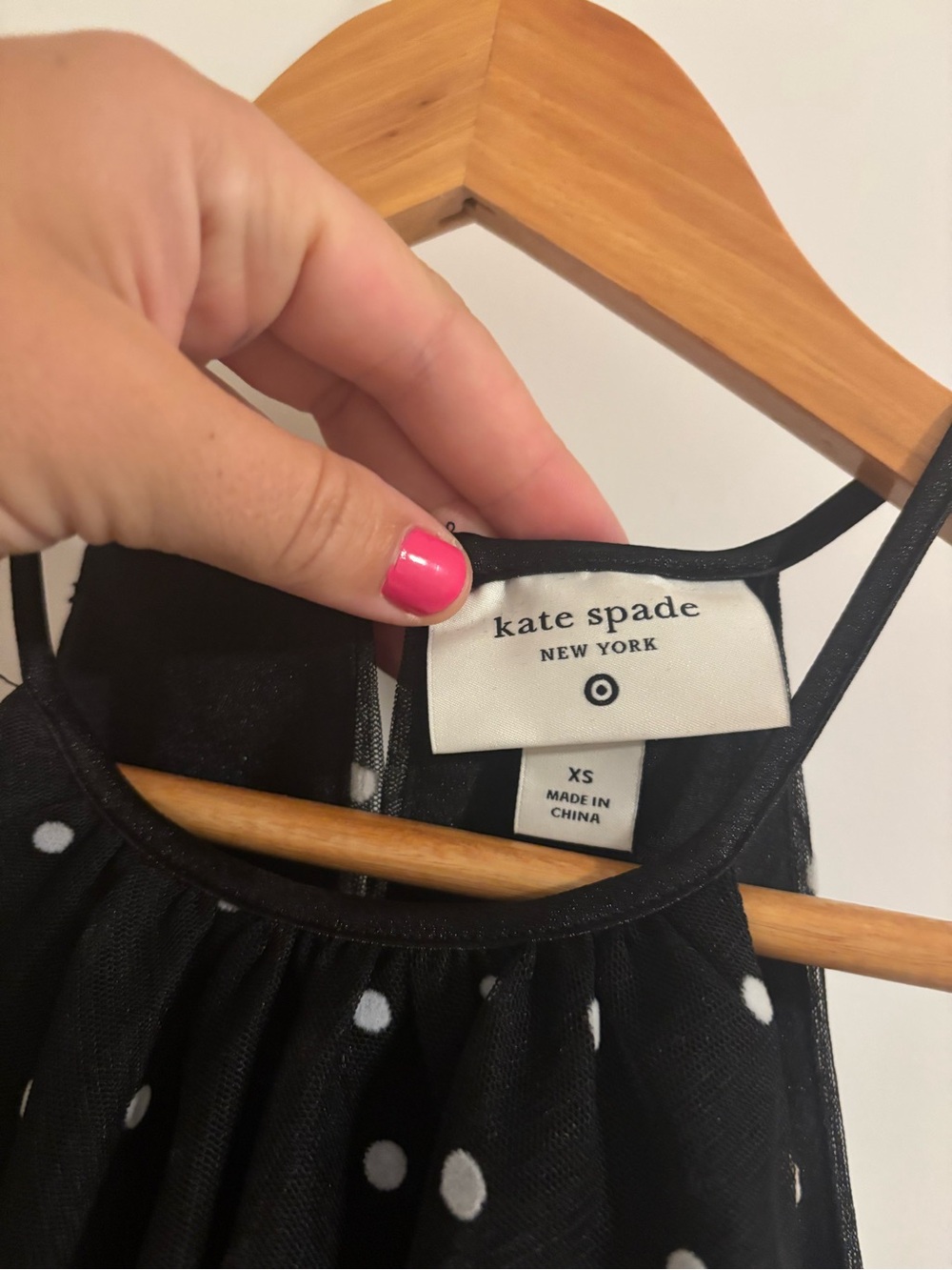 KATE SPADE x Target Tiered Polka Dot Halter Mini Dress Black White Size XS - Picture 4 of 8